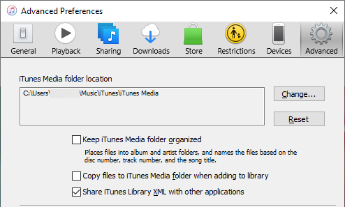 iTunes Media Folder