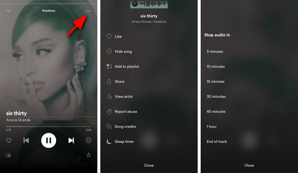 Spotify Sleep Timer in Spotify app