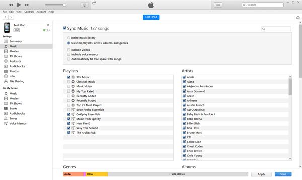 Sync Converted Music to iPod via iTunes