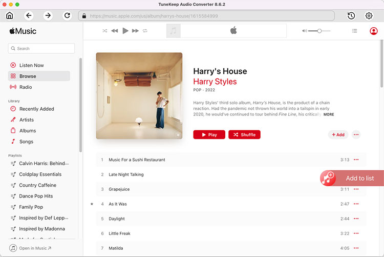 Add Apple Music album/playlist to conversion list