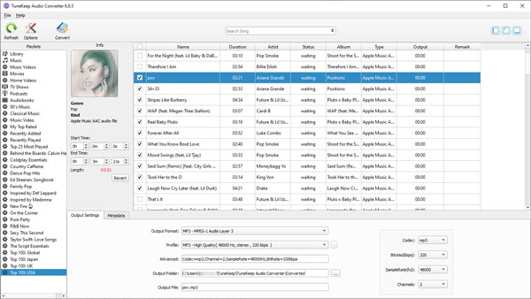 Choose MP3 as output