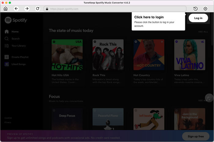 Launch TuneKeep Spotify Music Converter for Mac